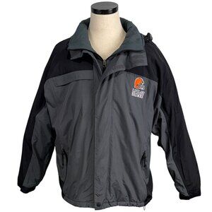 Cleveland Browns Port Authority XL Hooded Jacket Black & Gray Polyester